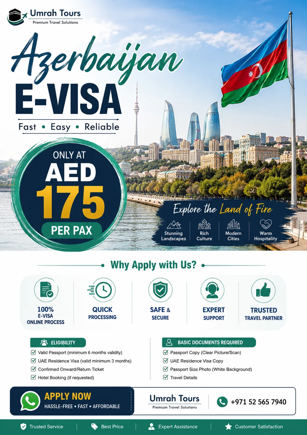 Planning to visit Azerbaijan? Explore the beautiful Land of Fire with an Azerbaijan E-Visa! ποΈποΈ